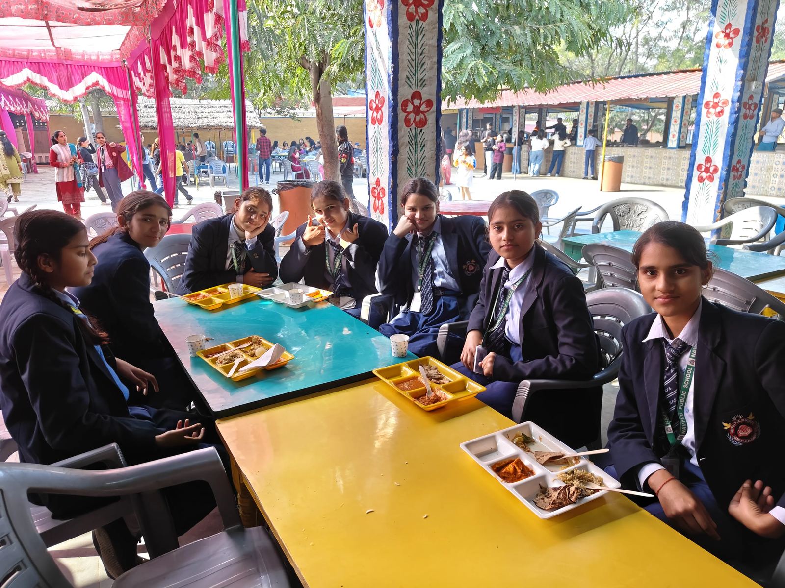 Girls Enjoying Lunch